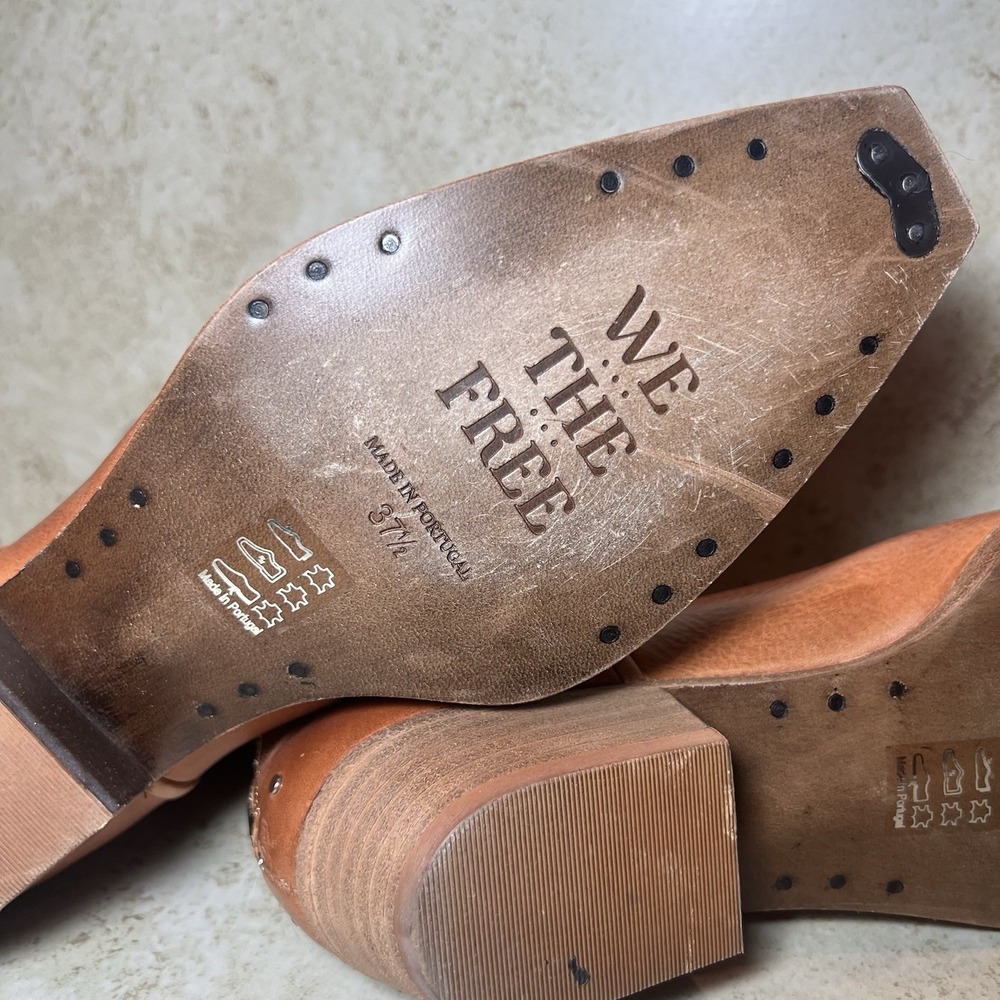 We The Free Brown Leather Western Ankle Boots - Picture 9 of 12